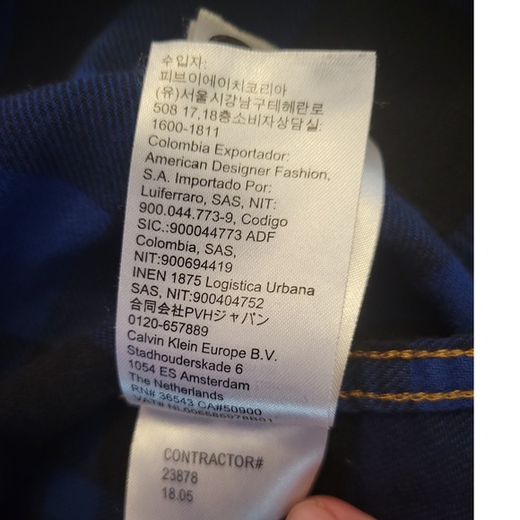 Calvin Klein Jeans Mens L Blue Black Plaid‎ Flannel Long Sleeve Shirt - Picture 8 of 9